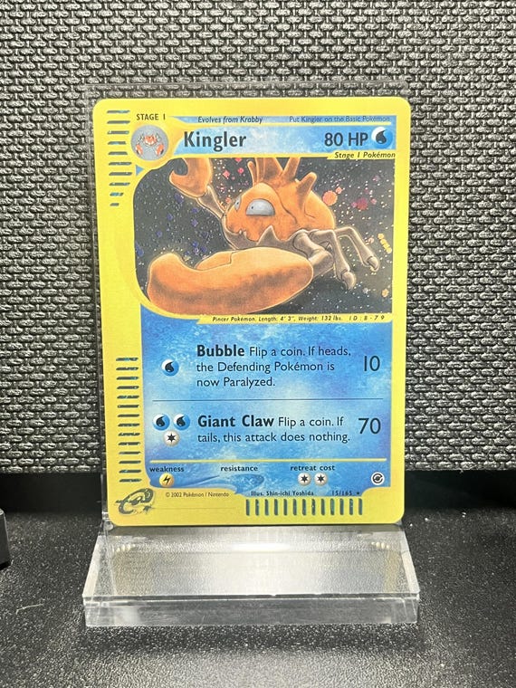 Kingler Expedition Set (15) Holo Rare Proxy Card | e‑Reader Era Collection | Pokémon Style Custom Card | Display Collectible