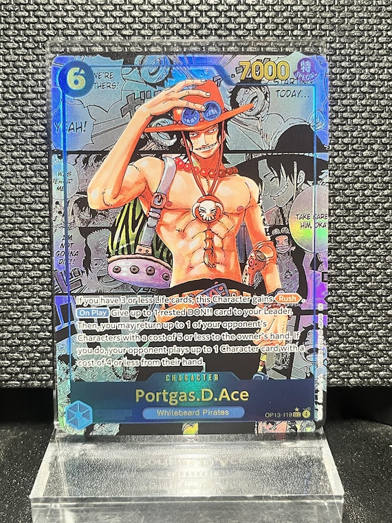 Portgas D Ace Proxy Card | Holographic Textured One Piece TCG OP13-119