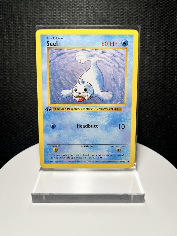 Seel 41/102 Proxy Card – Base Set 1st Edition Shadowless Non Holo Uncommon – Vintage Pokémon Water Collectible Display