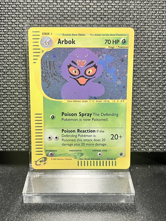 Arbok Expedition Set (3) Holo Rare Proxy Card | e‑Reader Era Collection | Pokémon Style Custom Card | Display Collectible