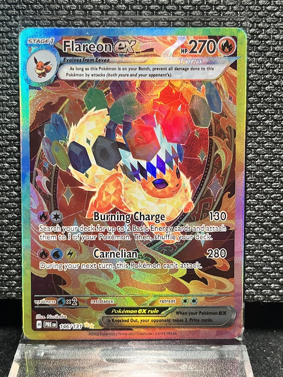 Flareon ex – Custom Tera Full Art Holo Proxy Card