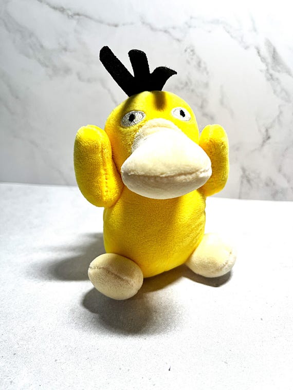 Handmade Psyduck‑Inspired Plush Keychain | Cute Duck Plush Charm | Eco‑Friendly Anime Gamer Gift