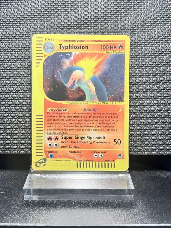 Typhlosion Expedition Set (28) Holo Rare Proxy Card | e‑Reader Era Collection | Pokémon Style Custom Card | Display Collectible