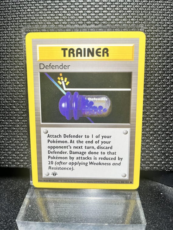 Defender Trainer Card 80/102 – Base Set 1st Edition Style Replica (Proxy)