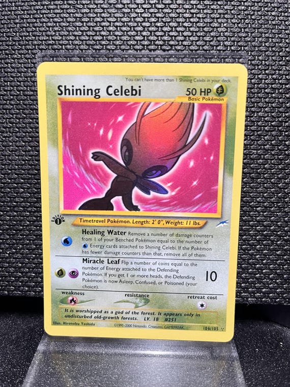 Neo Destiny Shining Celebi (106) – Secret Rare 1st Edition Holofoil | Neo Era Collection Proxy Card