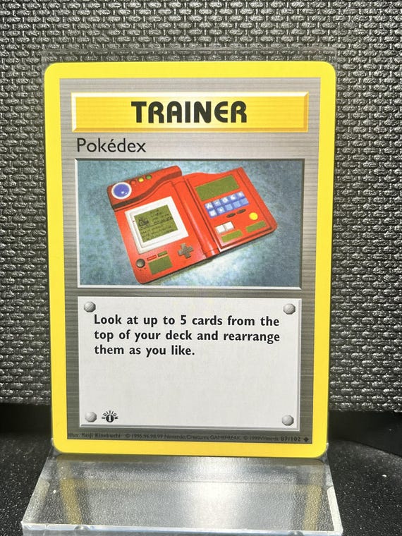 Pokédex Trainer Card – Base Set 1st Edition Style Replica (87/102)