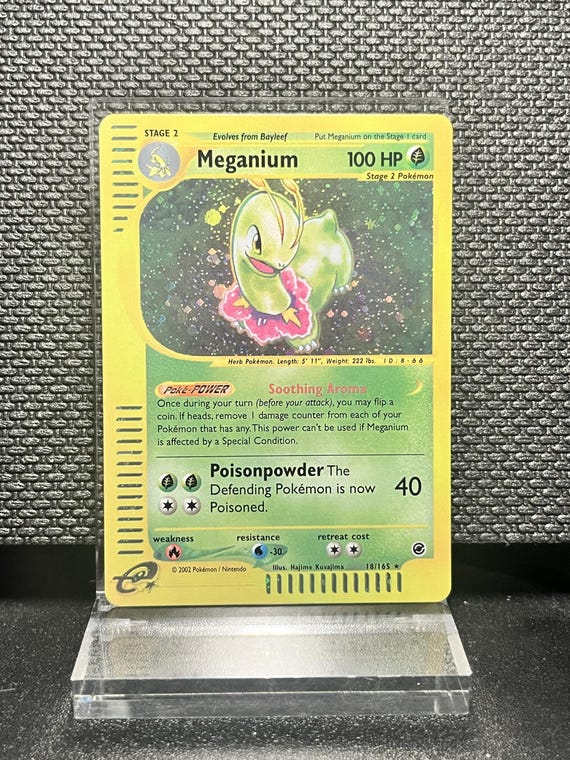 Meganium Expedition Set (18) Holo Rare Proxy Card | e‑Reader Era Collection | Pokémon Style Custom Card | Display Collectible