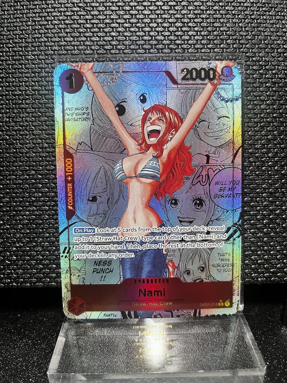 Nami Proxy Card – One Piece Holographic Textured Collectible (OP01-016)
