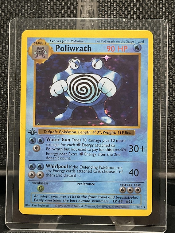 Poliwrath Proxy Pokémon Card | Vintage Style Holo | Collectible Display Card
