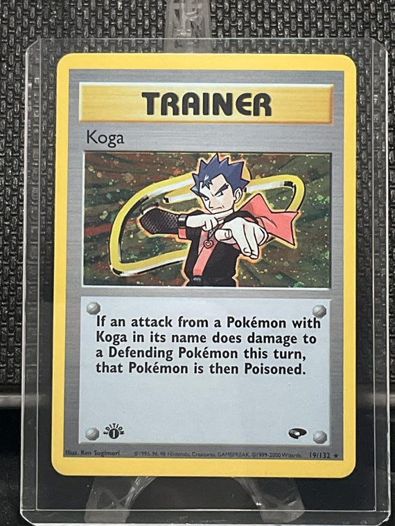 Koga Trainer Proxy Pokémon Card | Vintage Style Collectible | Classic Replica for Display