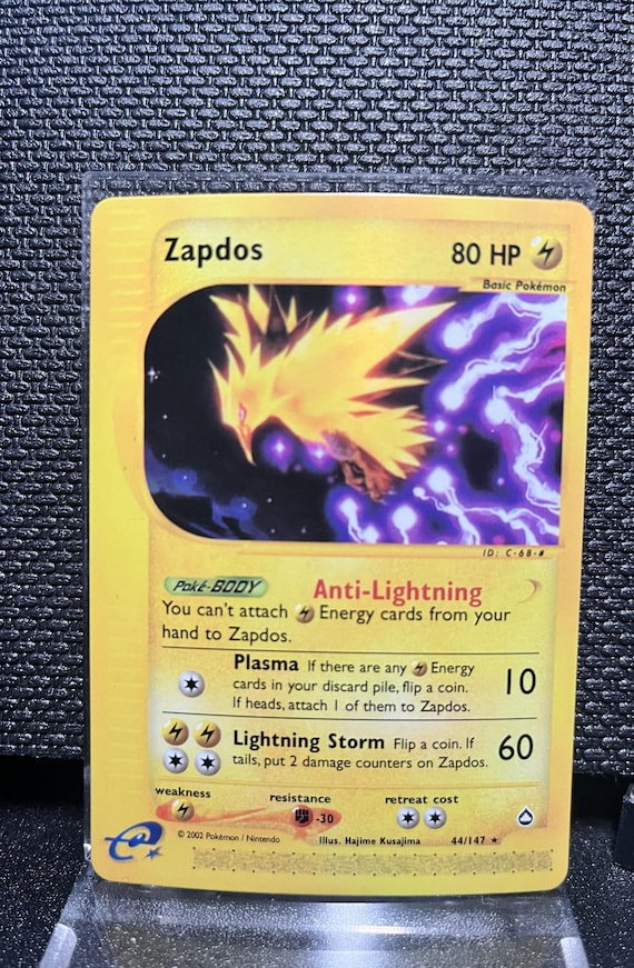 Zapdos 44/147 Aquapolis Style Proxy Pokémon Card – Vintage E‑Series Inspired Non‑Holo Legendary Pokémon