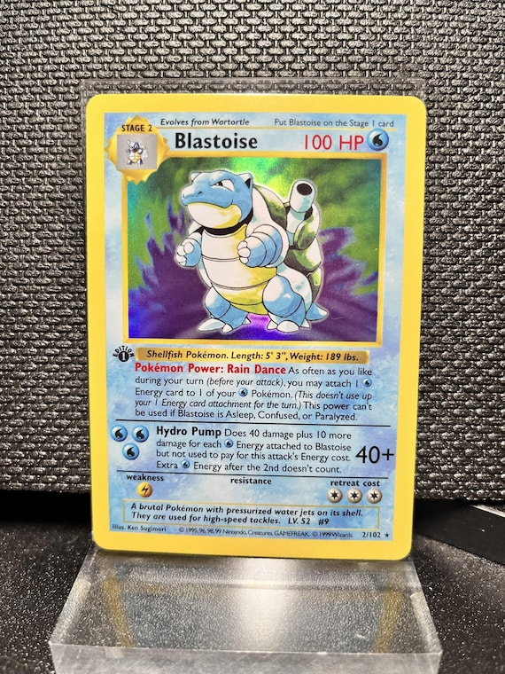 Blastoise Holo 2/102 – Base Set 1st Edition Style Proxy Pokémon Card | Holographic Vintage Replica