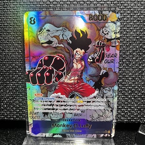 Monkey D. Luffy Proxy Card – Holographic Textured One Piece Collectible (OP11-118)
