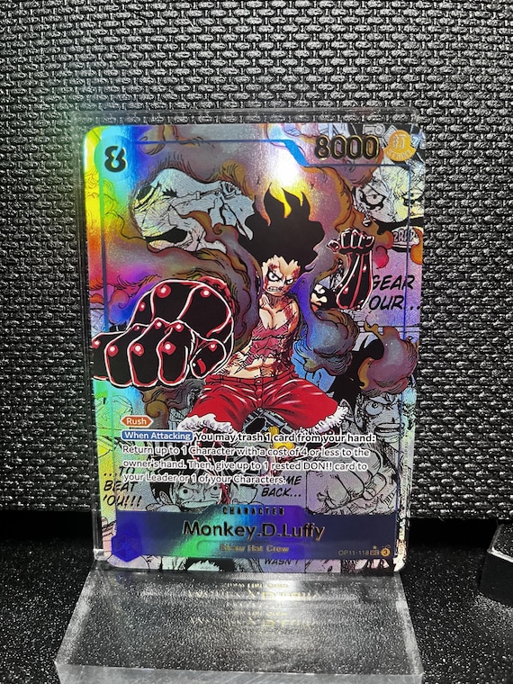 Monkey D. Luffy Proxy Card – Holographic Textured One Piece Collectible (OP11-118)