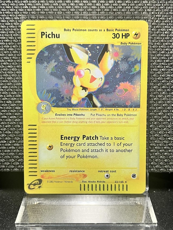 Pichu Expedition Set (22) Holo Rare Proxy Card | e‑Reader Era Collection | Pokémon Style Custom Card | Display Collectible