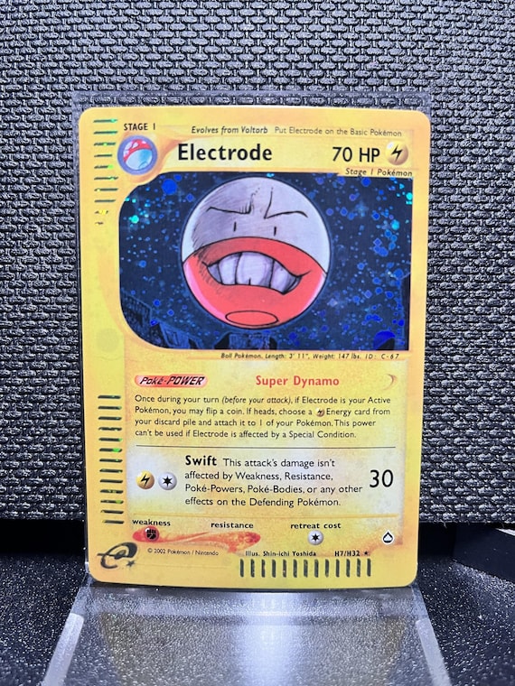 Electrode H7/H32 Aquapolis Style Holographic Proxy Pokémon Card – Vintage E‑Series Inspired Electric Pokémon