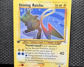 Neo Destiny Shining Raichu (111) – Secret Rare 1st Edition Holofoil | Neo Era Collection Proxy