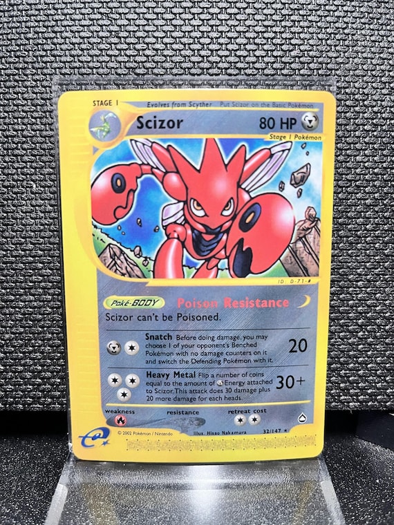 Scizor 32/147 Proxy Pokémon Card (e‑Series Style) – Matte Non‑Holo Custom Reprint | Collector Display TCG