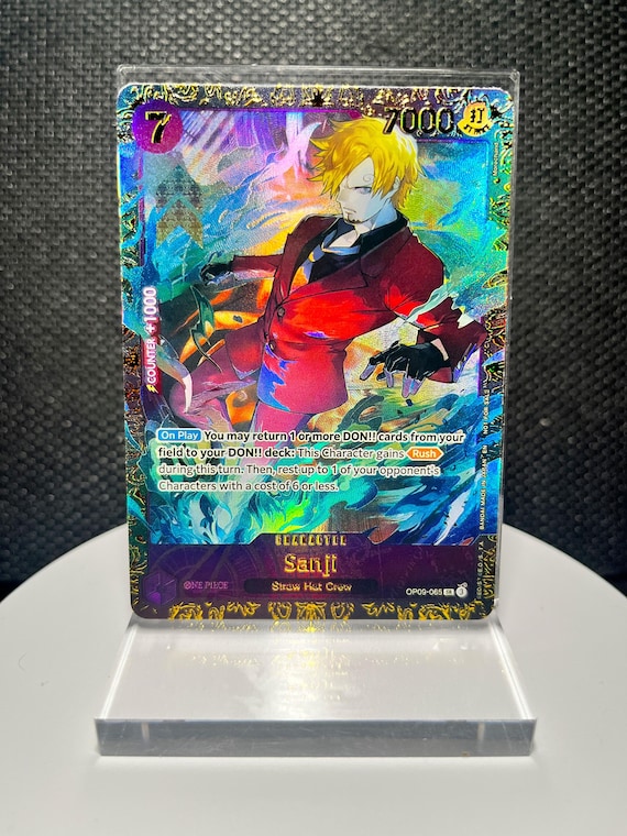 Sanji OP09-065 SR Proxy Card | Championship 25-26 Regionals Season 1 | Holographic Textured Foil Card | One Piece Collectible
