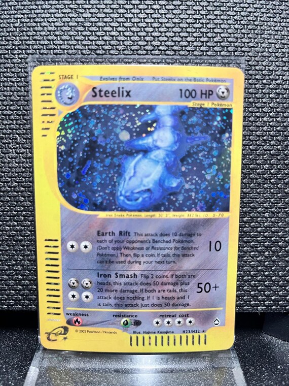 Steelix H23/H32 Aquapolis Style Holographic Proxy Pokémon Card – Vintage E‑Series Inspired Steel Pokémon