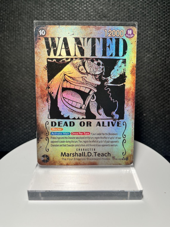 Marshall D Teach OP09-093 Proxy Card | Blackbeard Wanted Poster | Holographic Textured One Piece Card | Emperors in the New World SR