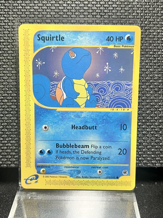 Squirtle Expedition Set (132) Common Proxy Card | e‑Reader Era Collection | Pokémon Style Custom Card | Vintage Display Collectible