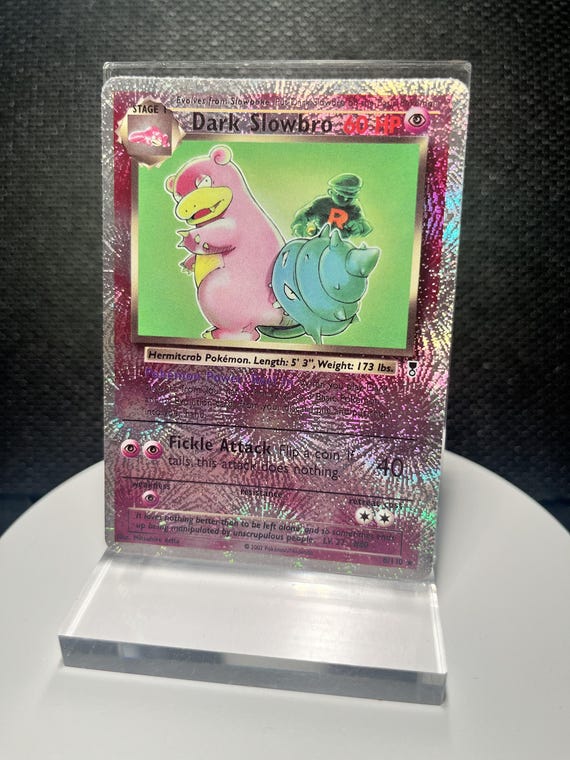 Dark Slowbro 8/110 Reverse Holofoil Proxy Card – Legendary Collection Set – Vintage Psychic Pokémon Holo Display Card