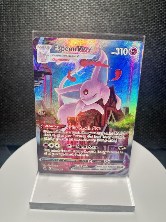 Espeon VMAX 270/264 Secret Rare Holofoil Proxy Card – Fusion Strike Alt Art Style Custom TCG Display Collectible
