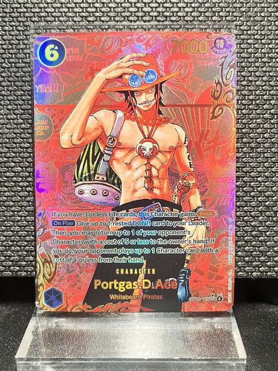 Portgas D Ace Proxy Card | Holographic Textured One Piece TCG (Fan-Made)