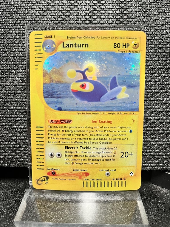 Lanturn H15/H32 Aquapolis Style Holographic Proxy Pokémon Card – Vintage E‑Series Inspired Electric Pokémon