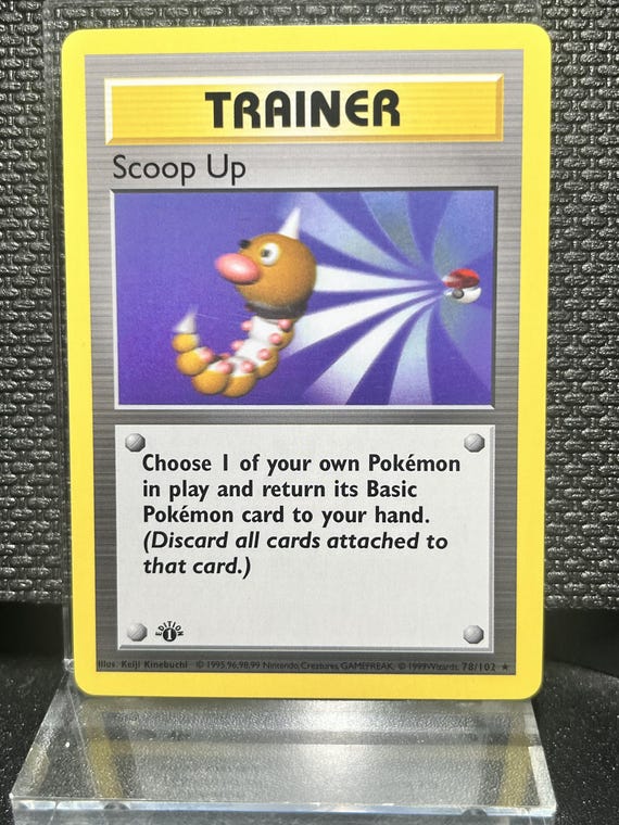 Scoop Up Trainer Card – Base Set 1st Edition Style Replica (78/102)
