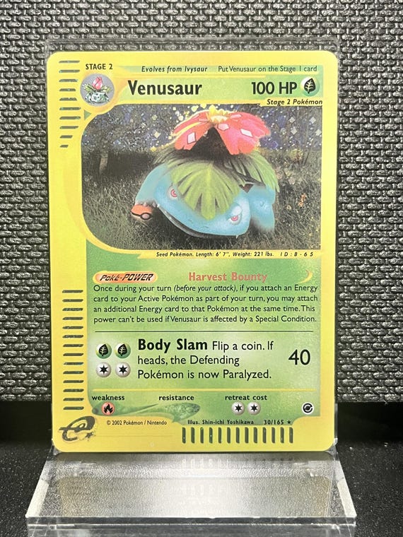 Venusaur Expedition Set (30) Holo Rare Proxy Card | e‑Reader Era Collection | Pokémon Style Custom Card | Display Collectible