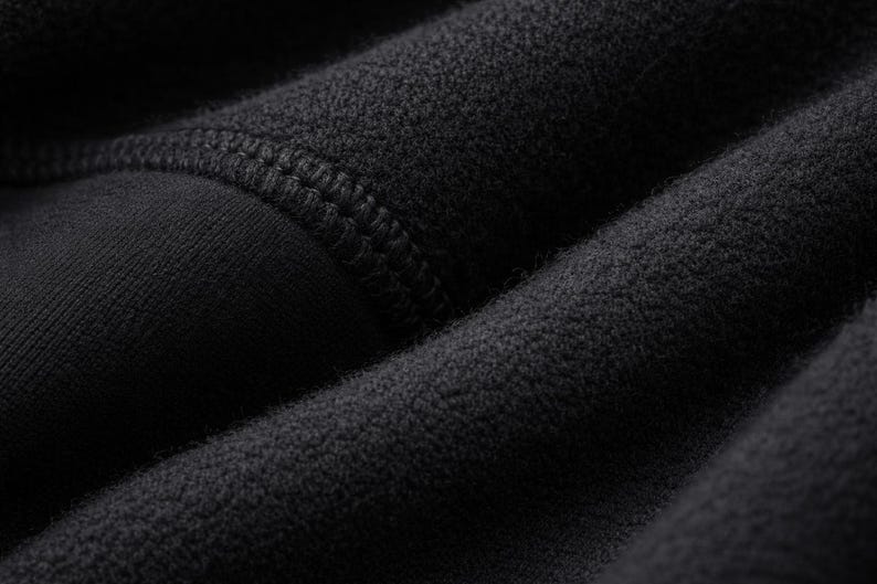 Heavyweight brushed fleece cotton fabric close up used in premium sweatpants