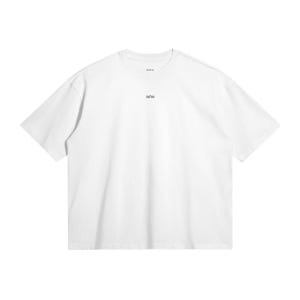 May include: A white t-shirt with a crew neck and short sleeves. The shirt has the word "WRN" printed in small, black letters on the chest and near the neckline. The shirt is made of a soft, opaque material.