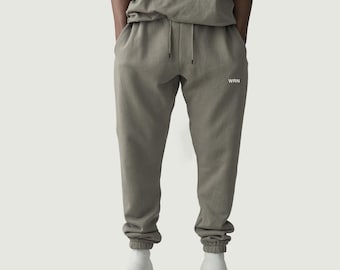 Pantalon de survêtement épais, coupe fuselée oversize, polaire de coton 380 g/m², indispensable au quotidien, unisexe
