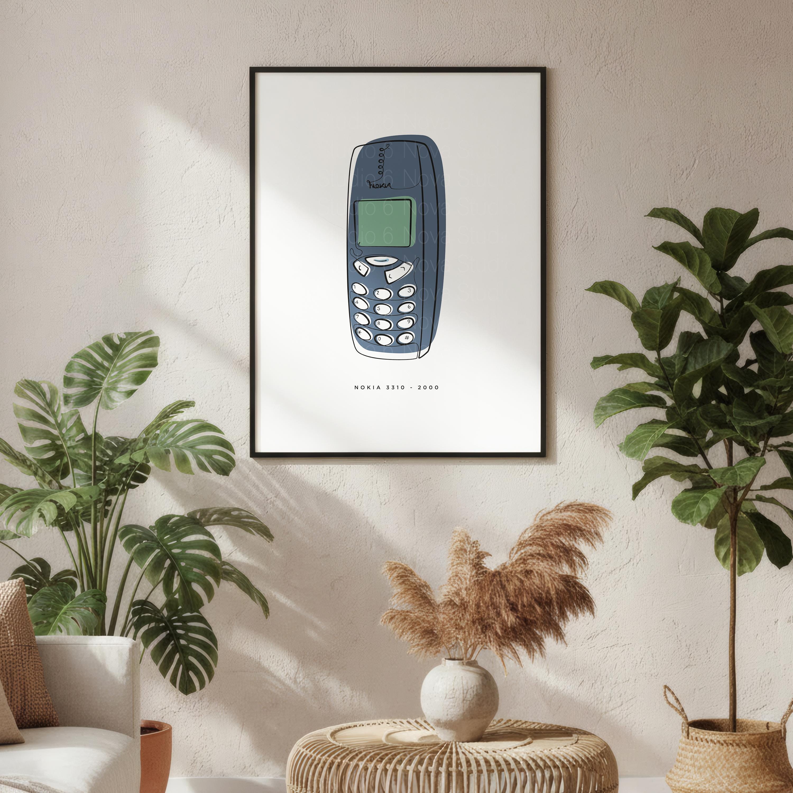 Vintage Line - Nokia 3310 - Poster minimalista - Arte digitale moderna - Download immediato