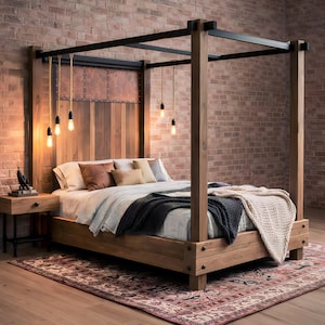 Rustic Farmhouse Bed Design