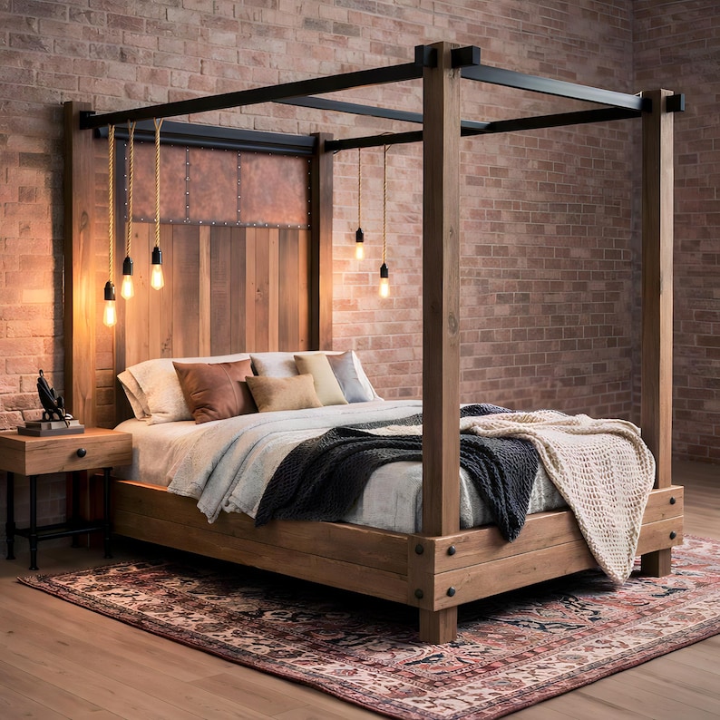 Rustic Farmhouse Bed Design