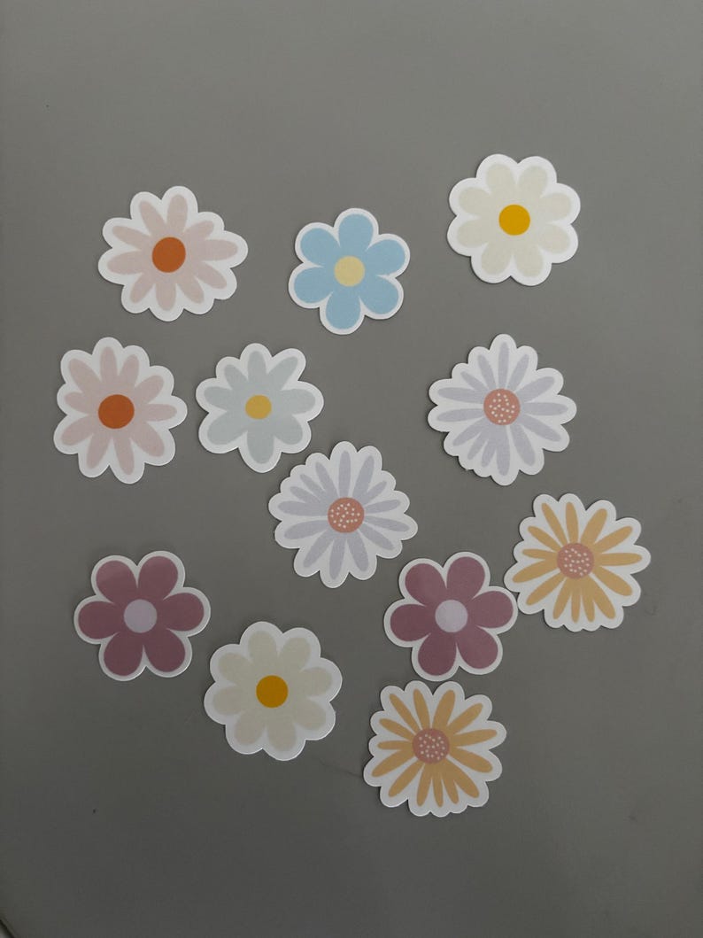 Mini Flower Sticker Pack, Colorful Die Cut Decals - Etsy