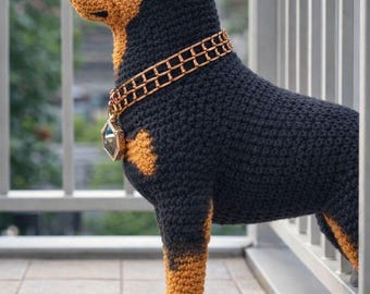 Rottweiler Amigurumi Crochet Pattern PDF | Handmade Dog Plush
