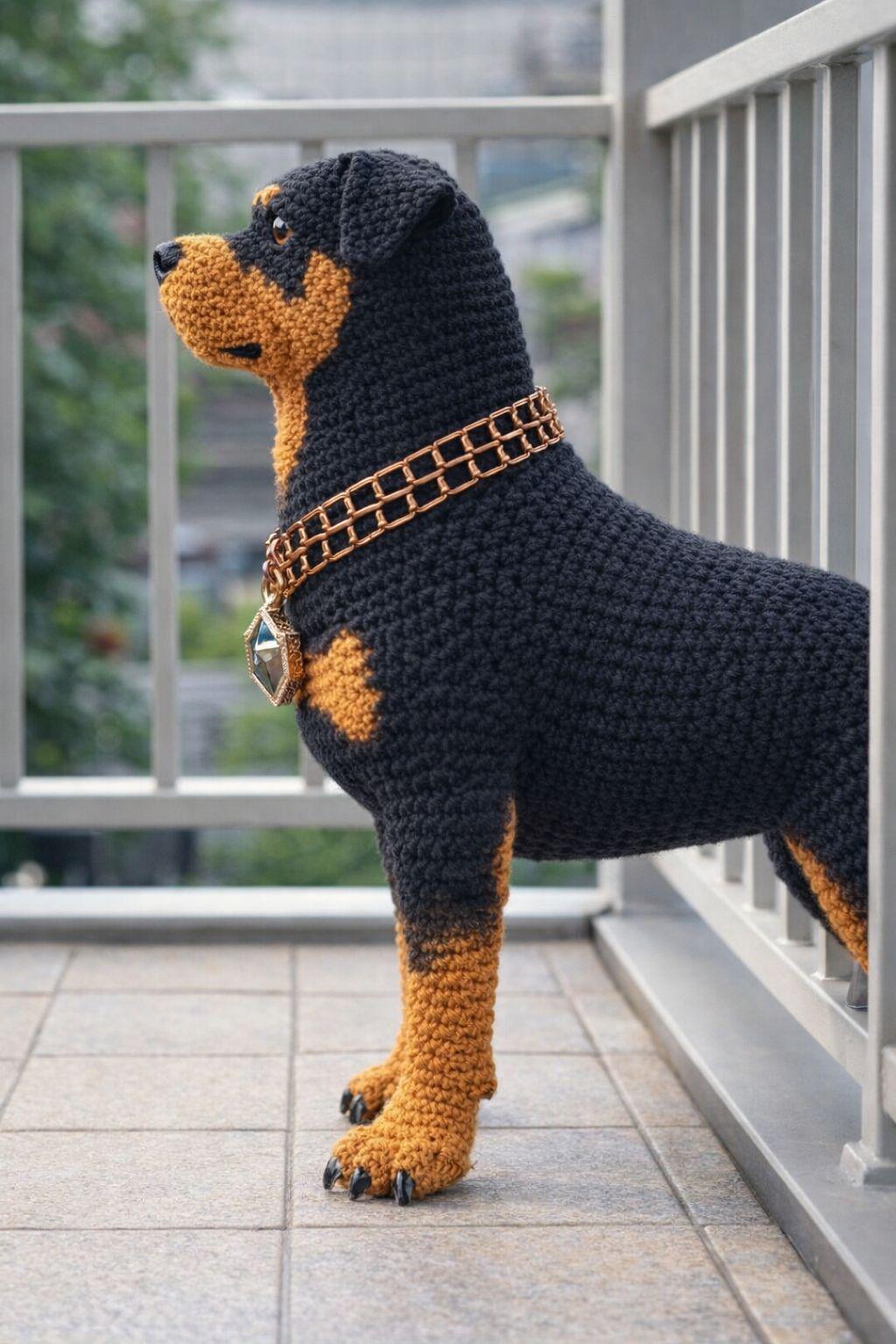 Rottweiler Amigurumi Crochet Pattern PDF | Handmade Dog Plush