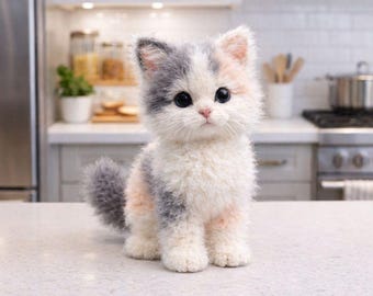 Needle Felted Kitten Pattern | Intermediate Fiber Art (PDF Download)