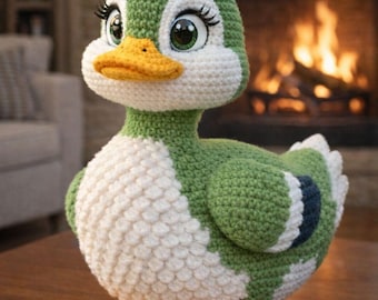 Schema all'uncinetto per paperella amigurumi, uccello di peluche (schema PDF)