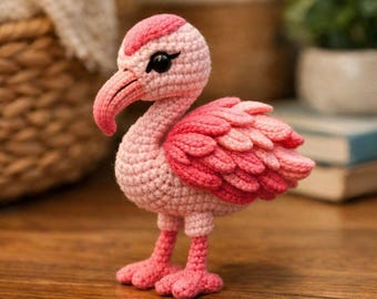 Schema per bambola fenicottero all'uncinetto fatta a mano / Guida digitale per animali amigurumi / Download PDF