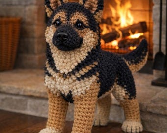 Schema all'uncinetto per pastore tedesco in PDF / Cane amigurumi fatto a mano / Download digitale / Giocattolo all'uncinetto fai da te