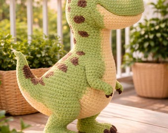 Schema all'uncinetto per dinosauro amigurumi, peluche dinosauro (download PDF)