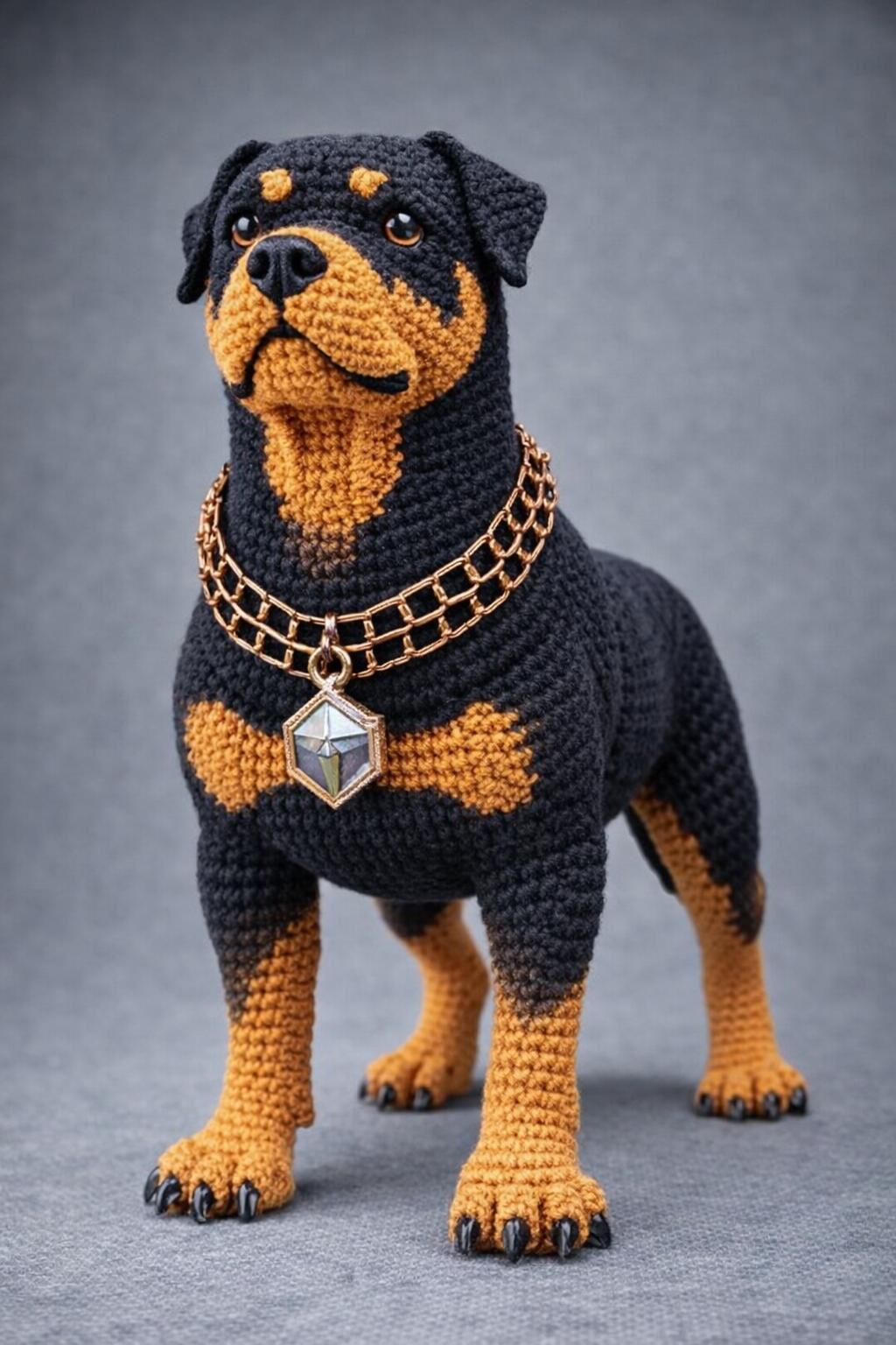 Rottweiler Amigurumi Crochet Pattern PDF | Handmade Dog Plush Tutorial ...