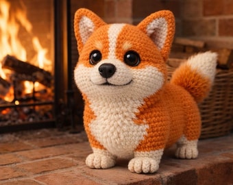 Schema all'uncinetto per un Corgi – Cane amigurumi (download PDF)