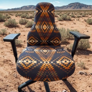 Custom Ergonomic Office Desk Chairs Upholstered With Genuine Pendleton Wool Patterns - Carmel Model