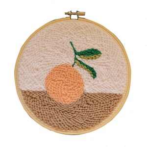Orange Punch Needle Embroidery
